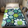 Blue And Green Floral Print Flannel Blanket Warm Soft Halloween Christmas Couch Warm Cozy Decorative Decor Gift For All Season