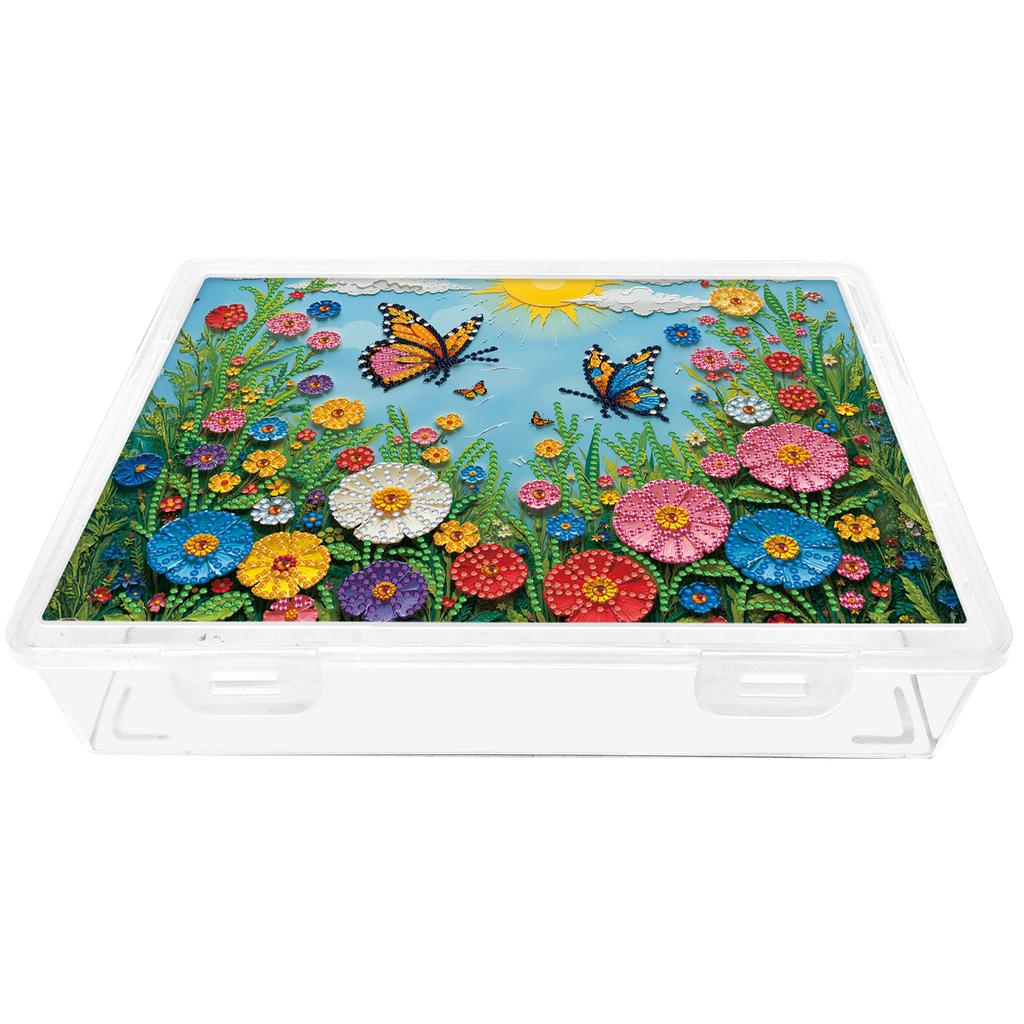DIY Flower Plastic Large Capacity Diamond Painting Storage Box Exquisite Craft Supplies Storage Box for Home Holiday Gifts