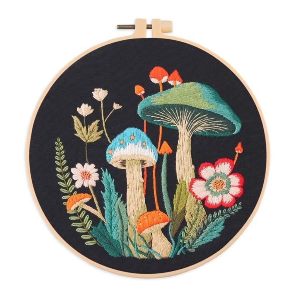

Black Cloth Pattern Embroidery Stitch Practice Kit Handmade DIY Crafts DIY Needlework Kit Embroidery Artcraft Punch Needle Kit