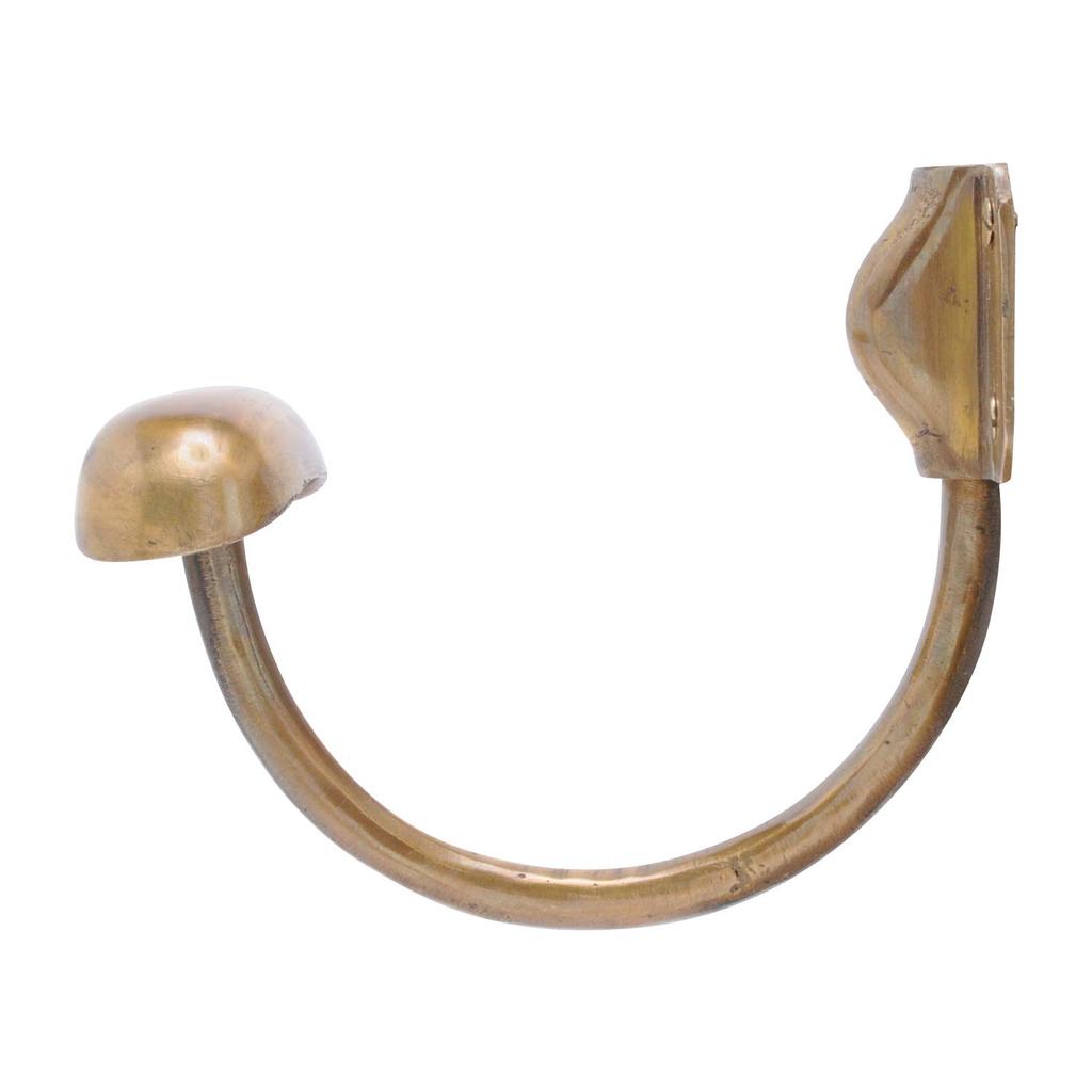 GALLUP Classic Wall-Mounted Coat Hook, Brass, Antique Style, with Screws, 7505-27 (Gold)