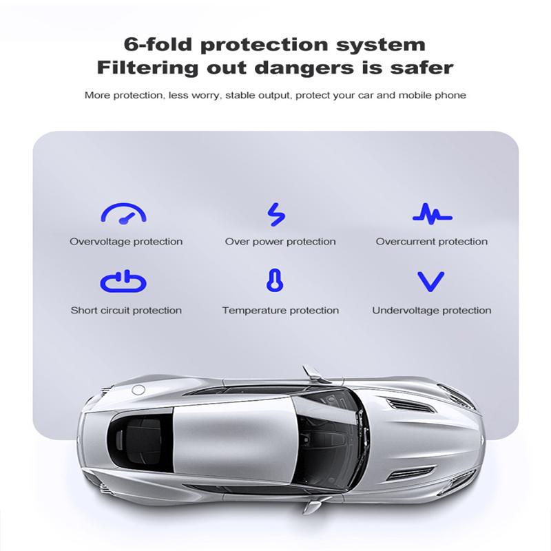 Quick Charger3.0 USB Car Socket dapter Charge Type C PD3.0  Dual USB Multifunction Fast Charging Car Phone Charger for Car Truck