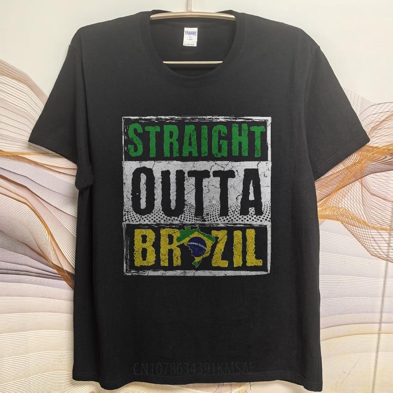 Mens Unisex Comfort Tshirt Plus Size summer For man tshirt Straight Outta Brazil Short Sleeve Travel ONeck Teeshirt