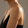 Minimalist Irregular Wave Hollow Upper Arm Cuff Bracelet Boho Adjustable Open Armband Body Jewelry For Women