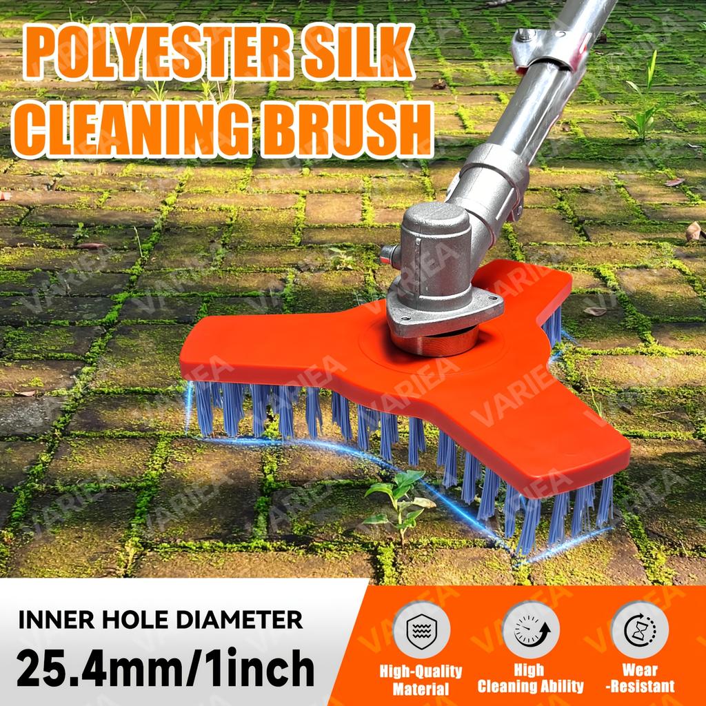 Heavy-Duty 10-Inch Nylon 3T Cleaning Brush Replacement Head for Lawn Mower - 1-Inch Mounting Hole Diameter, Large Area Cleaning Brush