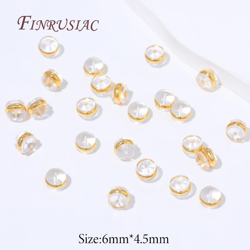 

18K Gold Plated Earring Backs 10/20Pcs Silicone Earring Stopper DIY Earrings Making Accessories,Caps For Earrings 10 pcs
