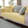 Cotton Sofa Cover Solid Color Non-slip L Shaped Slipcover Protect Pet Dog Cushion Mat Anti-dirty Sofa Cover for 1-4 Seats Sofa