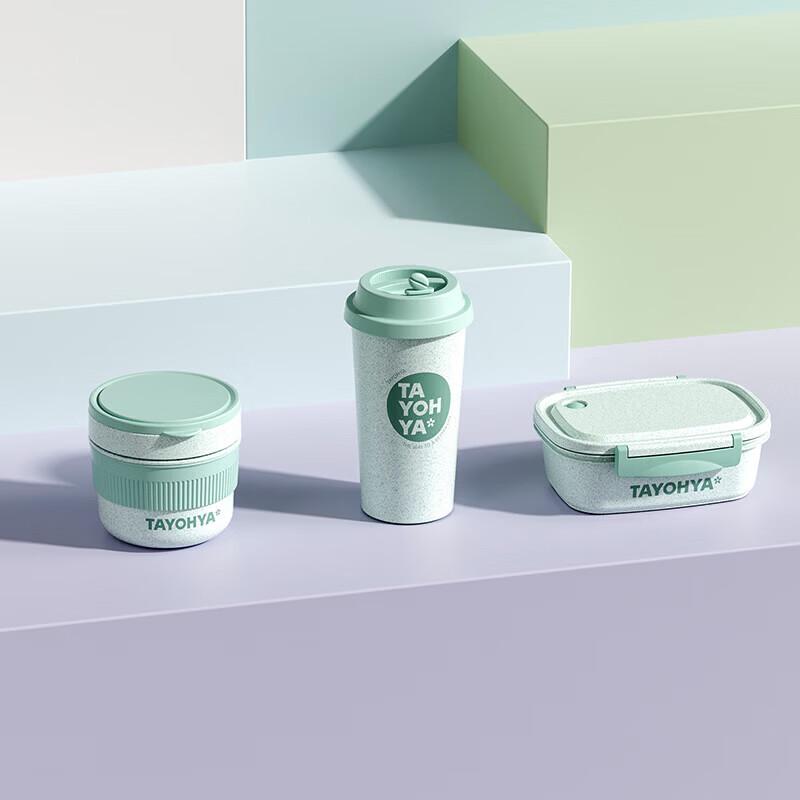 

TAYOHYA Nature Wheat Straw Bento Box 3-Piece Set