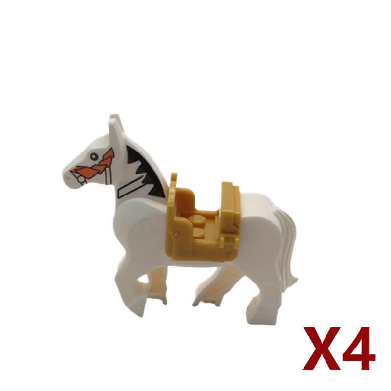 Medieval Soldier Figures Building Block War Horse Jungle Adventure Beast War Wolf Military Waffen Helmet  Armor Sets Blocks Toys