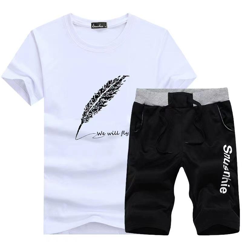 Men's Short-sleeved T-shirt Set of Youth Fashion Shorts