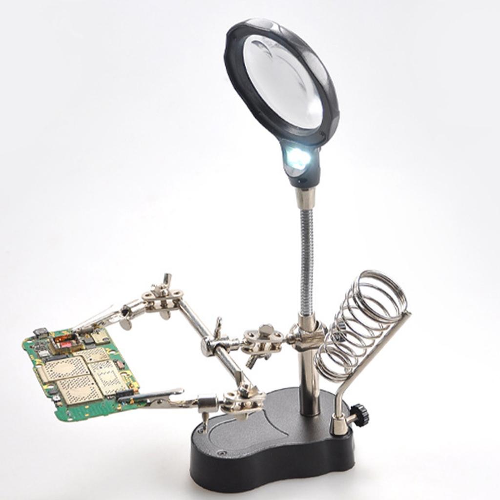 LED Lamp Clip Magnifying Glass Easy To Adjust Hardware Repair Tool Magnifying Glass Soldering Station for Electronic Soldering