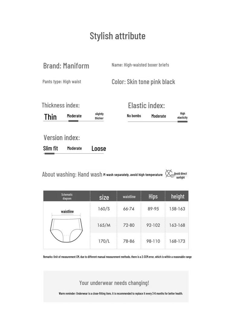 Manifen Women's High-Waist Lace Cotton Boxer Briefs