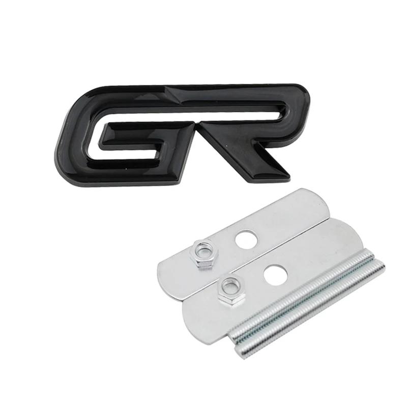 Decalcomania Emblema Lettere GR in Metallo 3D Adesivo Badge Griglia Anteriore Bagagliaio Posteriore per Accessori Moto Gazoo Racing Sport