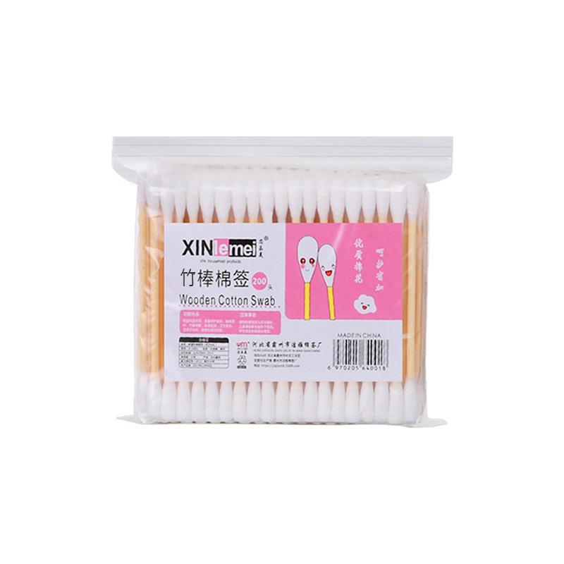 Xinlemei Cotton Swabs 100 Bags Of Double-Headed Disposable Cotton Swabs, Clean And Hygienic, Ear Bamboo Swab Cotton Swabs *6pcs