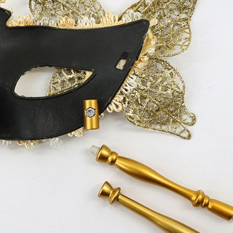 Benátská maska motýla pro ženy Maškarní maska Halloweenská párty maska s držákem Půlmaska Mardi Gras maska