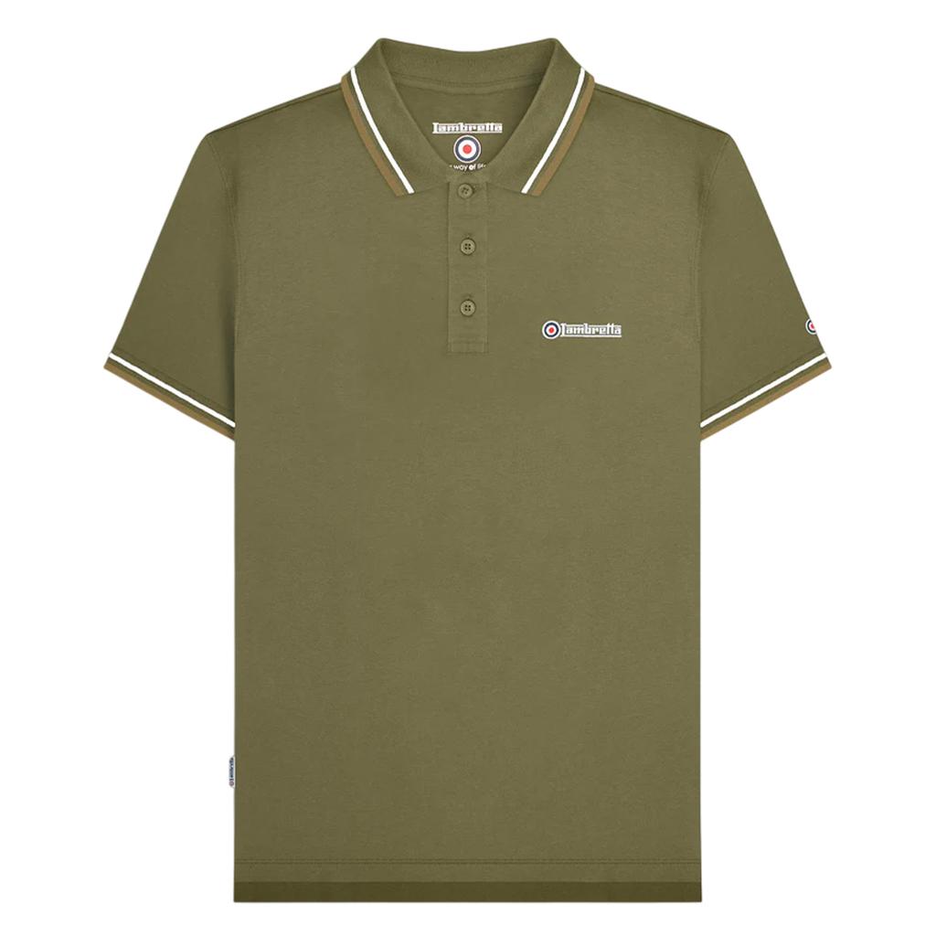 LAMBRETTA Mens SS25 Twin Tip Polo Shirt
