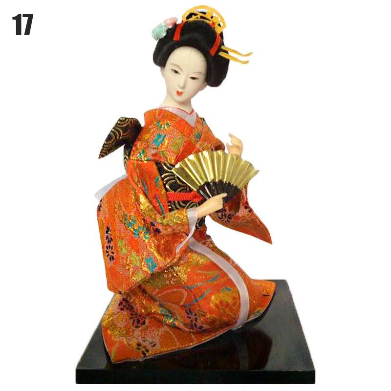 Japanese Geisha Doll Asian Handmade Crafts Kimono Doll Home Table Decor Miniature Figurines Sculpture Collection Gift Creative