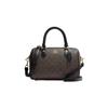 New Rowan Canvas With Leather Boston Bag Briefcases Shoulder Bag Crossbody Bag Medium Size Women's Tan CH280-IMAA8