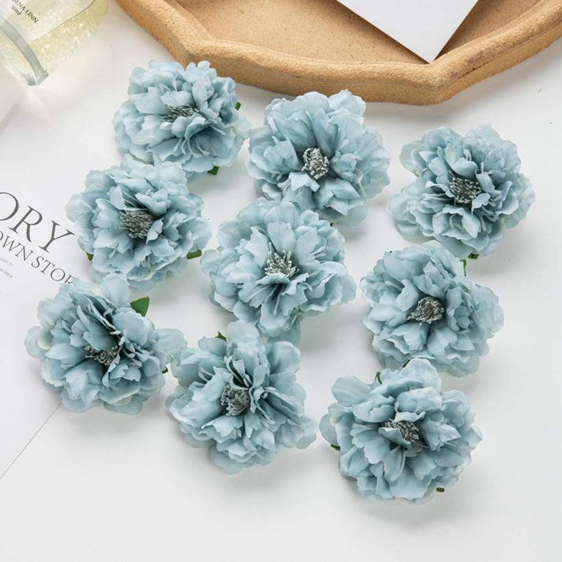 5/10 st Konstgjord Blomma Siden Pion Scrapbook Gör-det-själv Hem Vas Julkrans Bröllop Väggdekoration Trädgård Båge Tillbehör