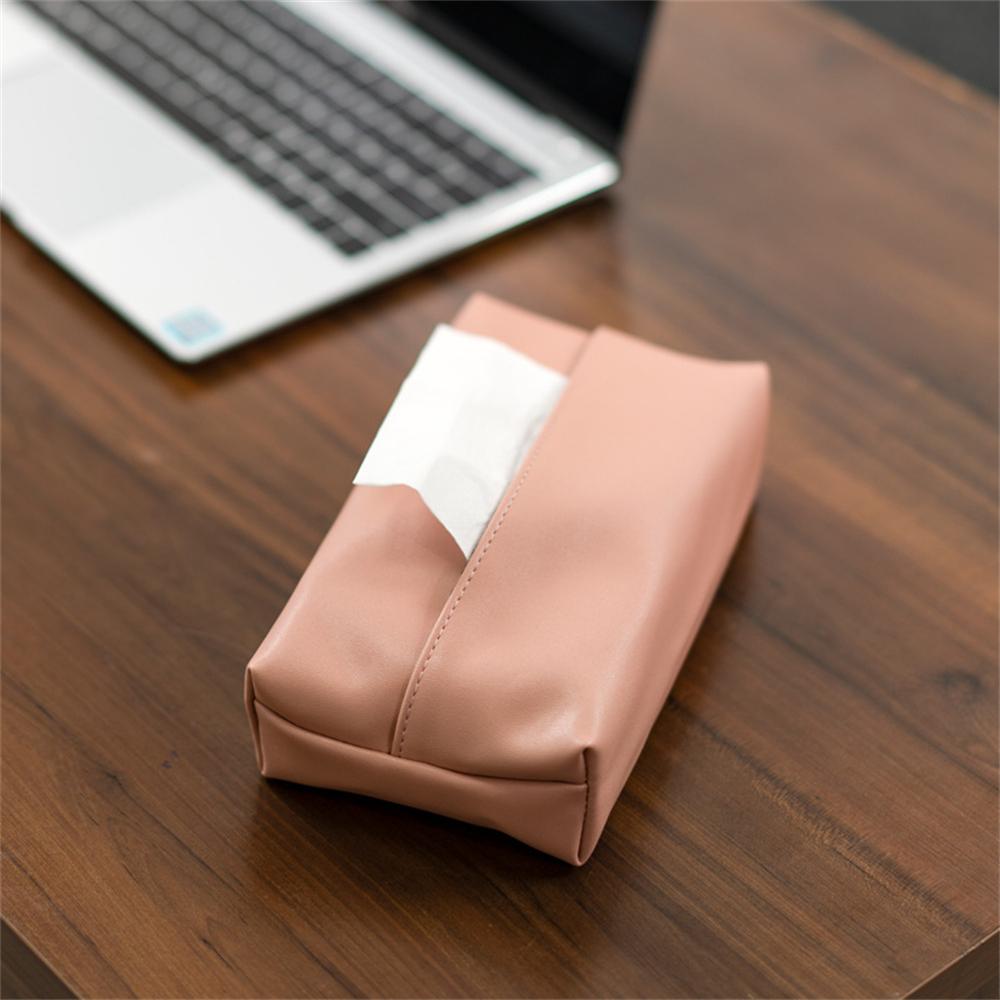 Car Tissue Container PU LeatherTissue Box Cover Multifunctional Desktop Drawer Napkin Holder Household Bathroom Organizadores