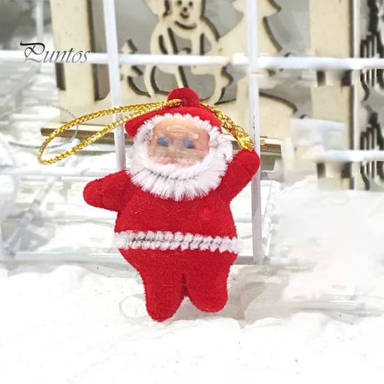 6ks přívěsek na vánoční stromeček třpytivý prášek hromadění dárků rozvržení scény na řetízku Rozkošný vánoční festival Santa Claus přívěsek na panenku Party Favor
