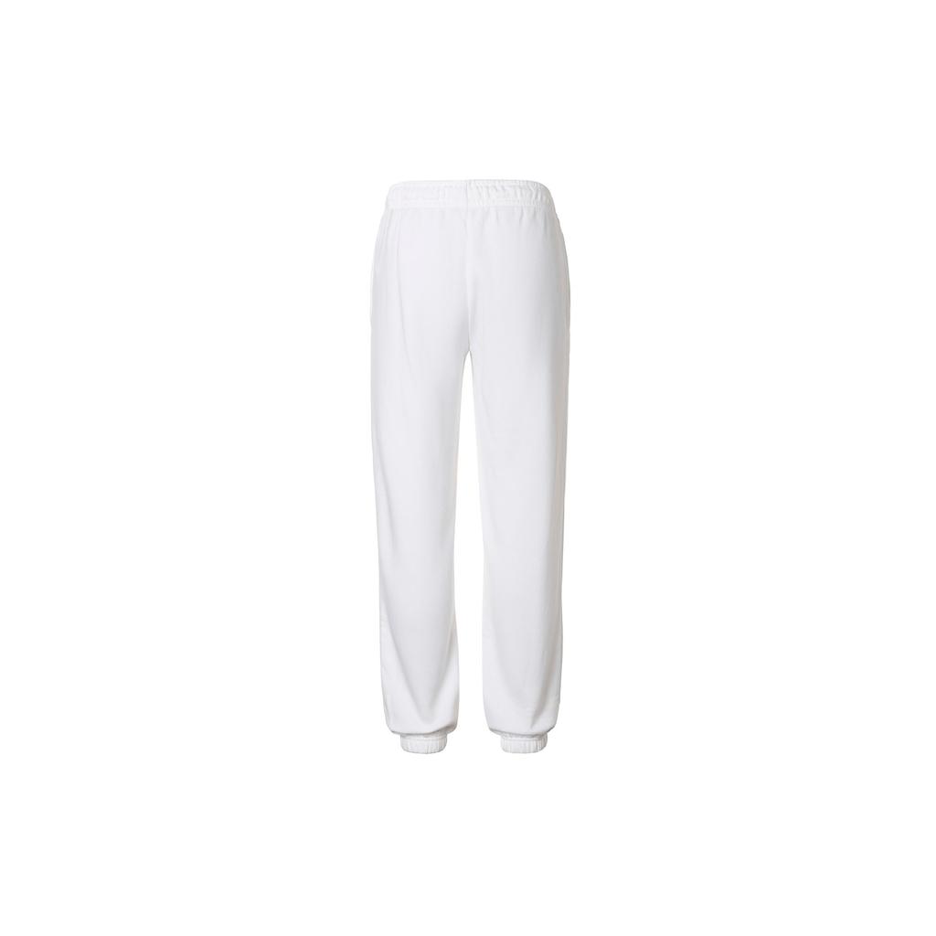 Nike Logo Print Cuffed Fleece Casual Pants Women Bottoms White DO6956-100