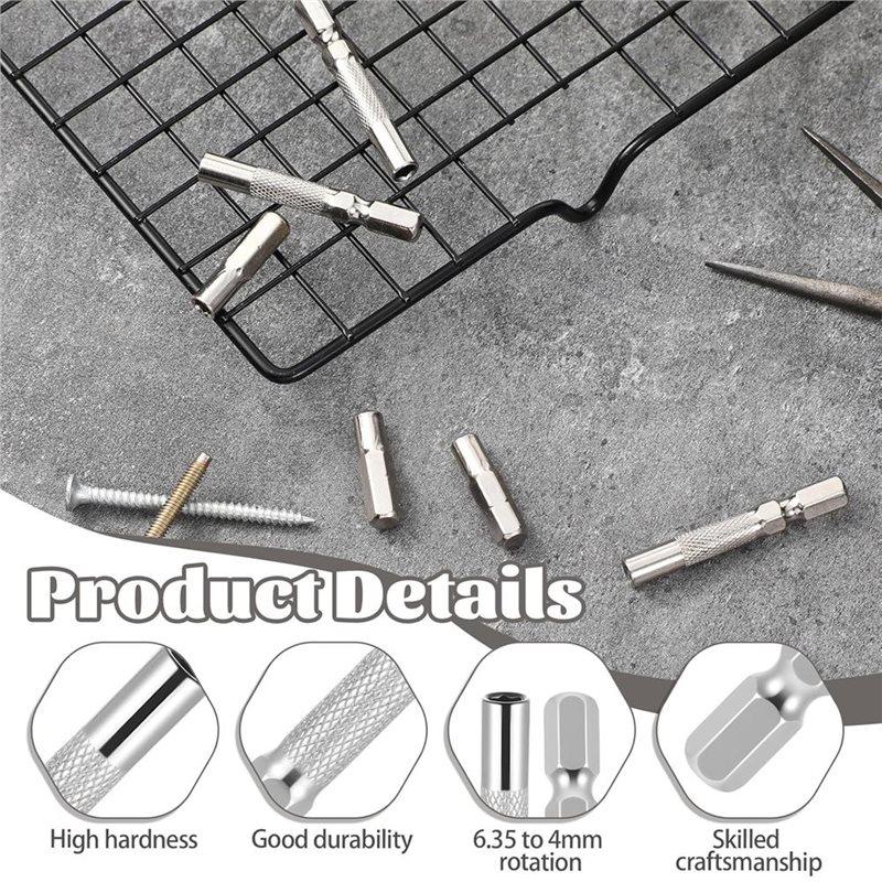 ABFS Hex Screw Driver Bit Adapter 1/4 To 4Mm 6 PCS Magnetic, 1/4 To 4Mm Hex Adapters,For Bits Set