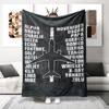 Airplanes and Letter Patterns Flannel Printed Blanket Suitable for All Seasons Suitable for Living Room Office Sofa and Travel