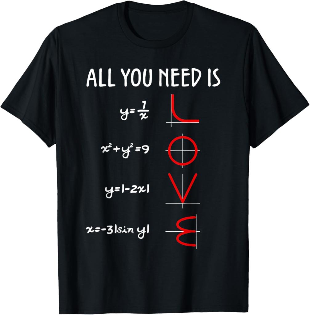 All You Need Is Love Math Vertical T-Shirt Print Original Design Gifts  Print on Demand Graphic T Shirts  Vintage T Shirt