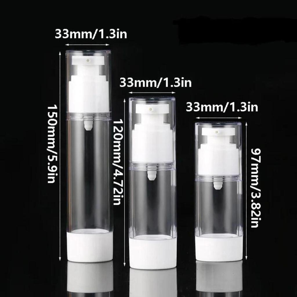 1Pc 15/30/50ml Plastic Epmty Vacuum Travel Clear Lotion Cosmetic Spray Refillable Bottle