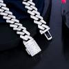 Hip-Hop Necklace Full Diamond Rhombus Cuban Chain Domineering Ladder Square Zircon Necklace Trendy Jewelry