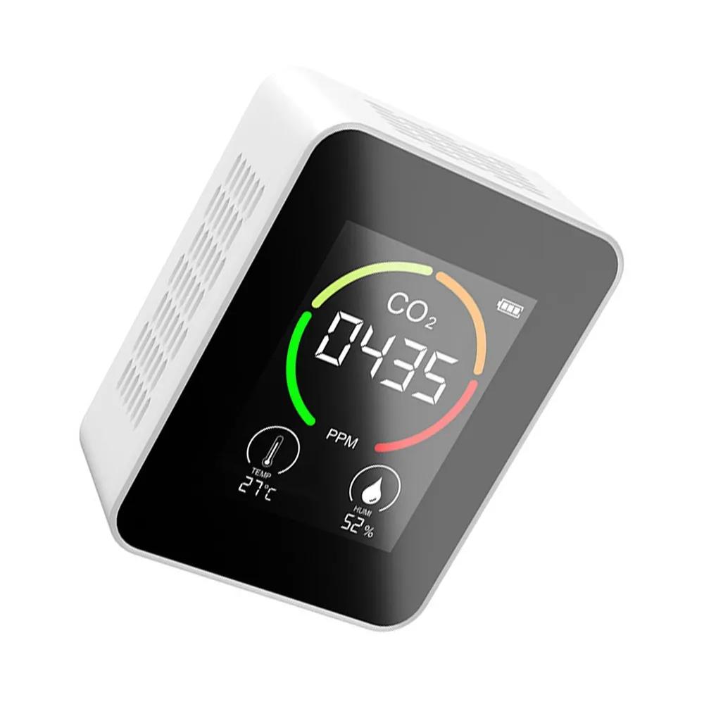 CO2 Detector CO2 Air Quality Monitor (thermometer/hygrometer /CO2 Sensor), White.
