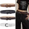 New Hip-Hop Rivet Belt Women Punk Style Pu Leather White Black Retro Belt Strap Waistband Fashion Y2K Jeans Belt Accessories