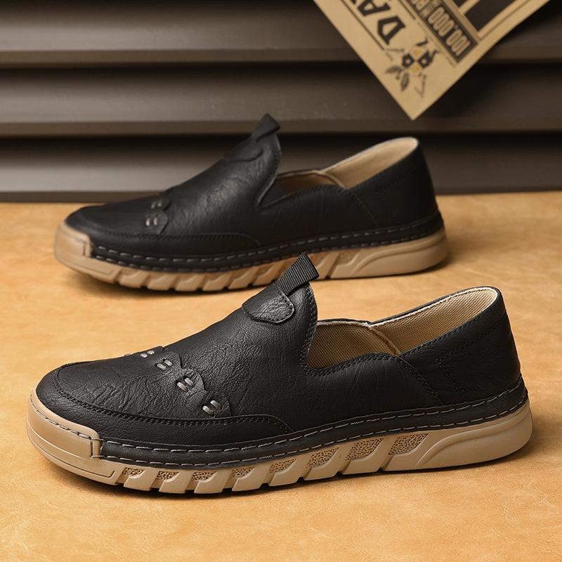 Popular 2025 Large Size Men's Shoes Casual Shoes Platform Leather Shoes Handmade Loafers Fashion Independent Station Men's Shoes