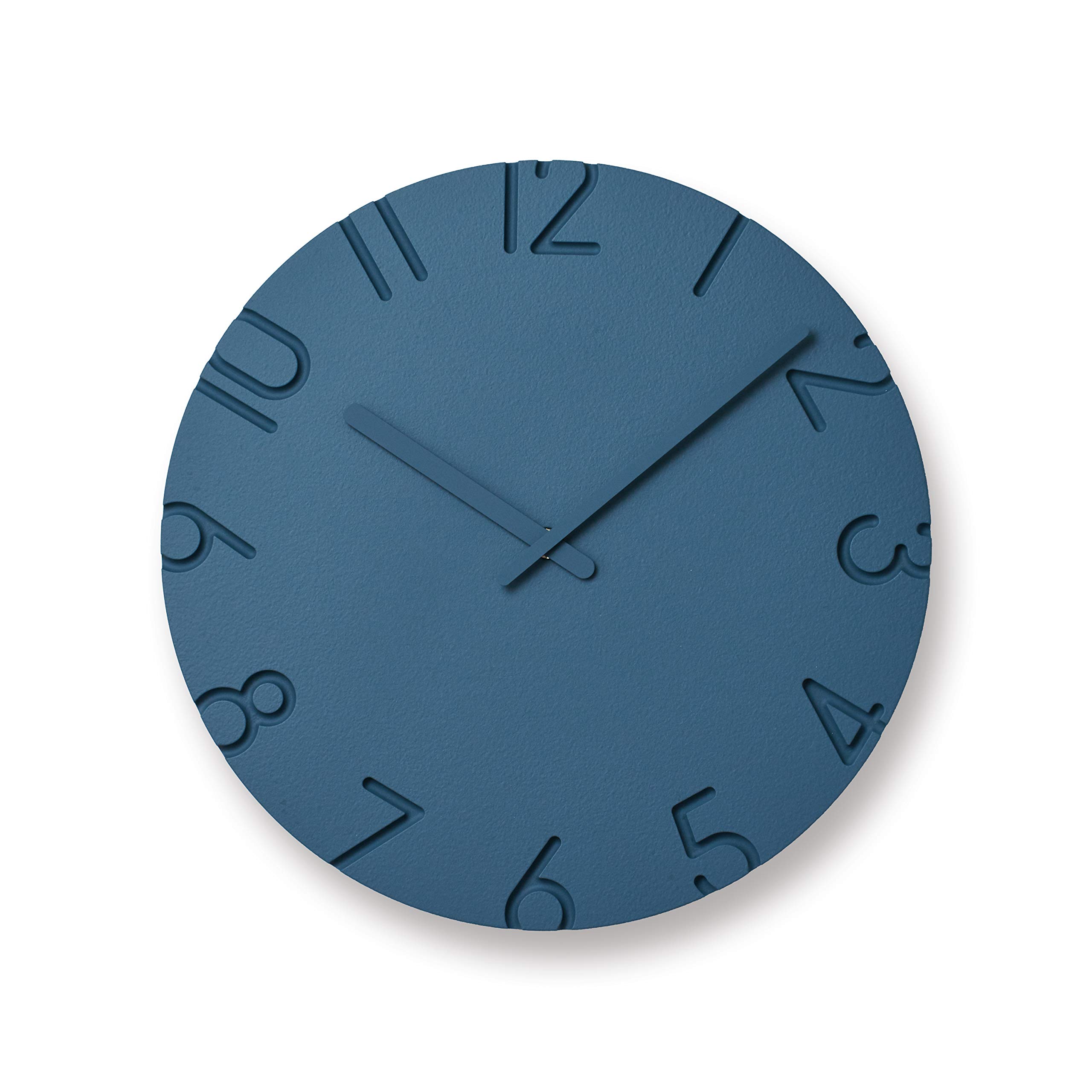 

Lemnos Curved Colored Analog Wall Diameter x Depth Clock, Blue, NTL16-07 BL, 30.5cm 4.2cm синий