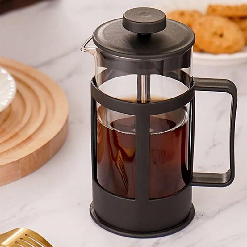 Kaffe French Press Kanna Med Filter högt borosilikatglas Hand Häll Kaffekanna Multifunktionell Bryggning Te Mjölkkanna Verktyg