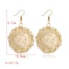 Personality Bamboo Rattan Hand-woven Geometry Drop Dangle Earrings for Women Temperament Summer Beach Stud Jewelry Holiday Gift