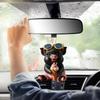 Acrylic Eyecatching Black Pig Ice Cream Car Pendant Delightful Decorative Charm Cars For