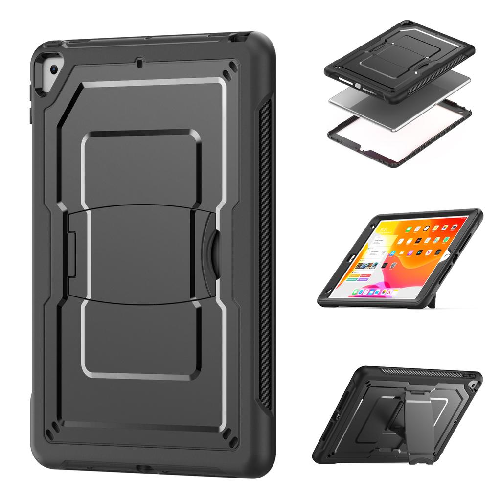 Kickstand PC + TPE Tablet Case with Shoulder Strap For iPad 10.2 (2021)/(2020)/(2019)/Air 10.5 inch (2019)/Pro 10.5-inch (2017)