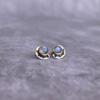 Genuine Moonstone Stud Earrings Rainbow Moonstone Jewelry For Women Silver Oxidized Bohemian Post Healing Crystal Stud Earrings Gifts