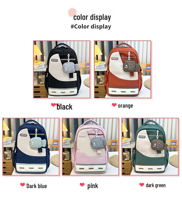 Unisex Trendy Color Block Large Capacity Scratch-Resistant Versatile Student Backpack