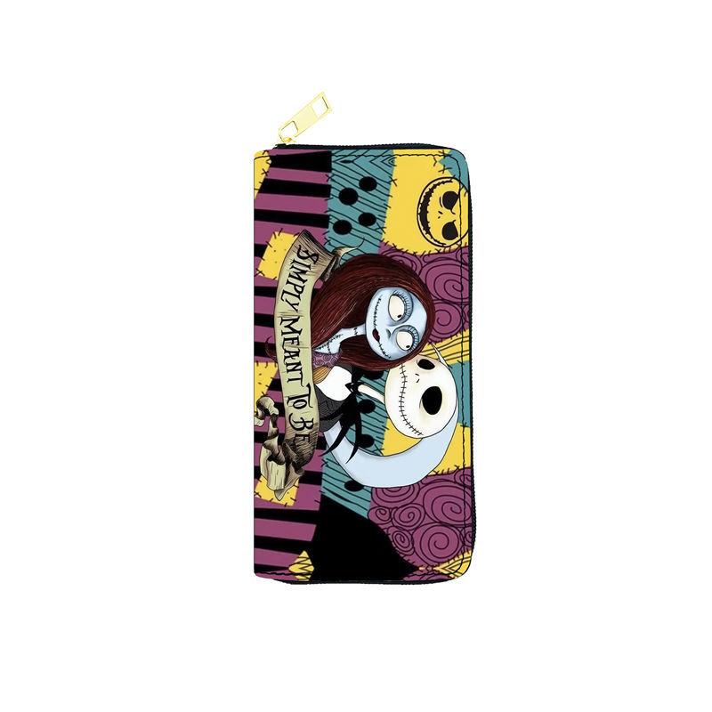 Nightmare Before Christmas PU Wallet Women Long Zip Clutch Cosmetic Bag 3pcs