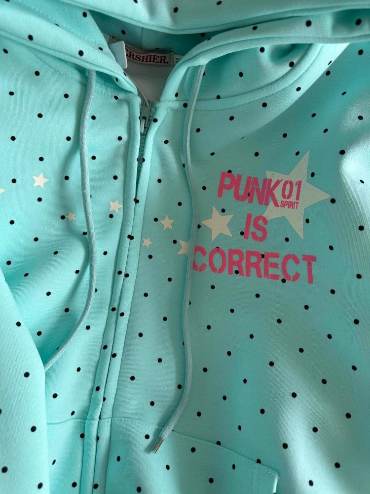 Felpe Stile Americano a Pois e Stelle Nuova Moda Primavera Stampa Lettere con Cappuccio Donna Y2k Dolce Ampia Casual Giacca Nuova 2026