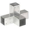 VidaXL Connecteurs de poteau 4 pcs Forme en X Métal galvanisé 71x71 mm