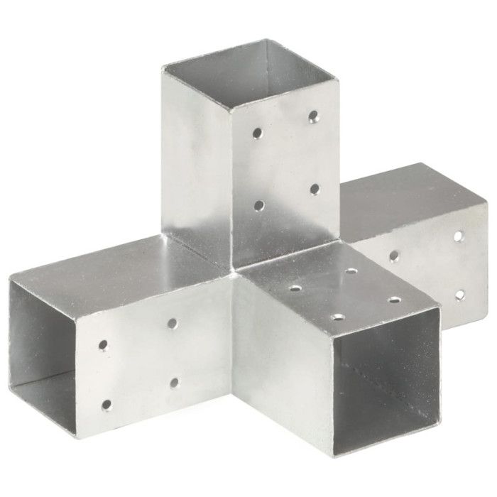 VidaXL Connecteurs de poteau 4 pcs Forme en X Métal galvanisé 71x71 mm