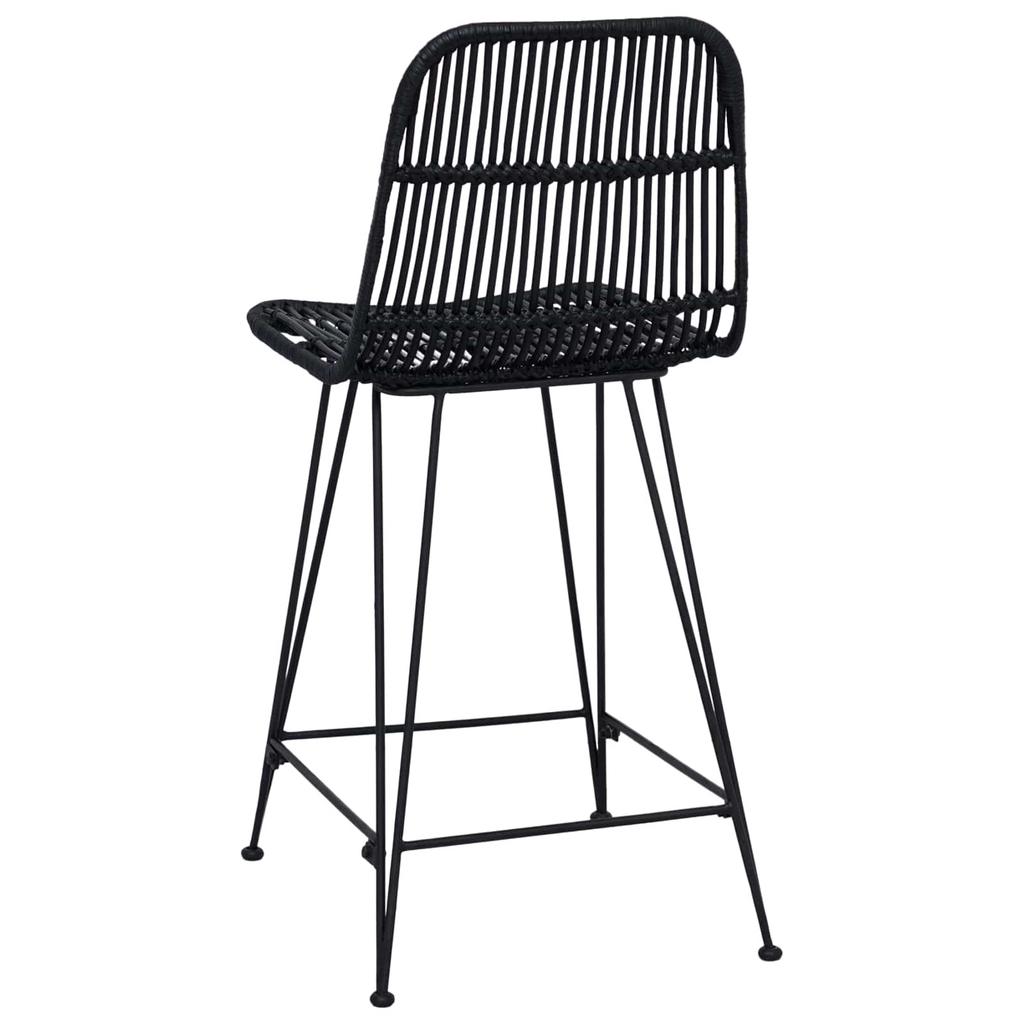 Bar Stools 2 Pcs Black 44 X 54 X 96 Cm Rattan and Steel