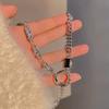 Niche design high-end hip-hop couple accessories black and white zircon necklace women's trendy cool Cuban chain