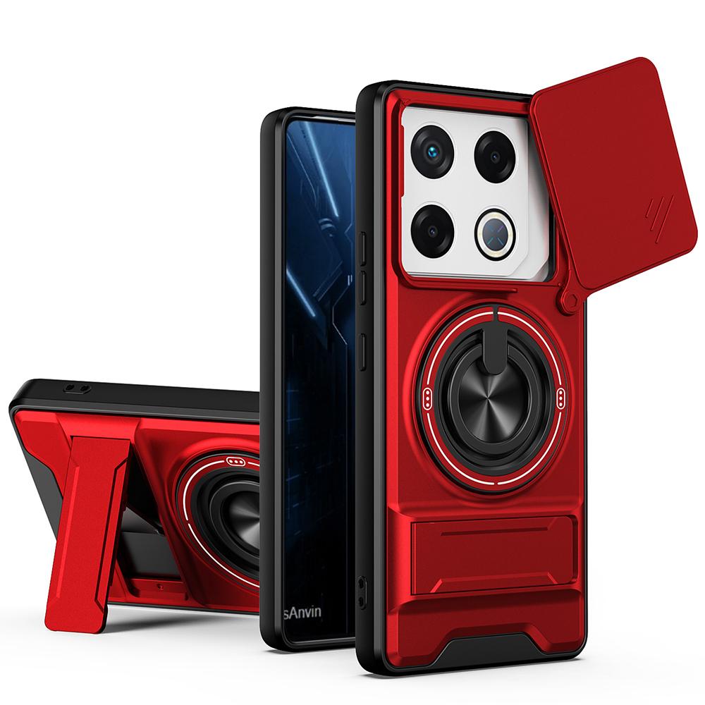 KEYSION Magnetic Phone Case for Infinix GT 20 Pro 5G Slide Camera Protection Upright Kickstand 360° Ring Shockproof Back Cover