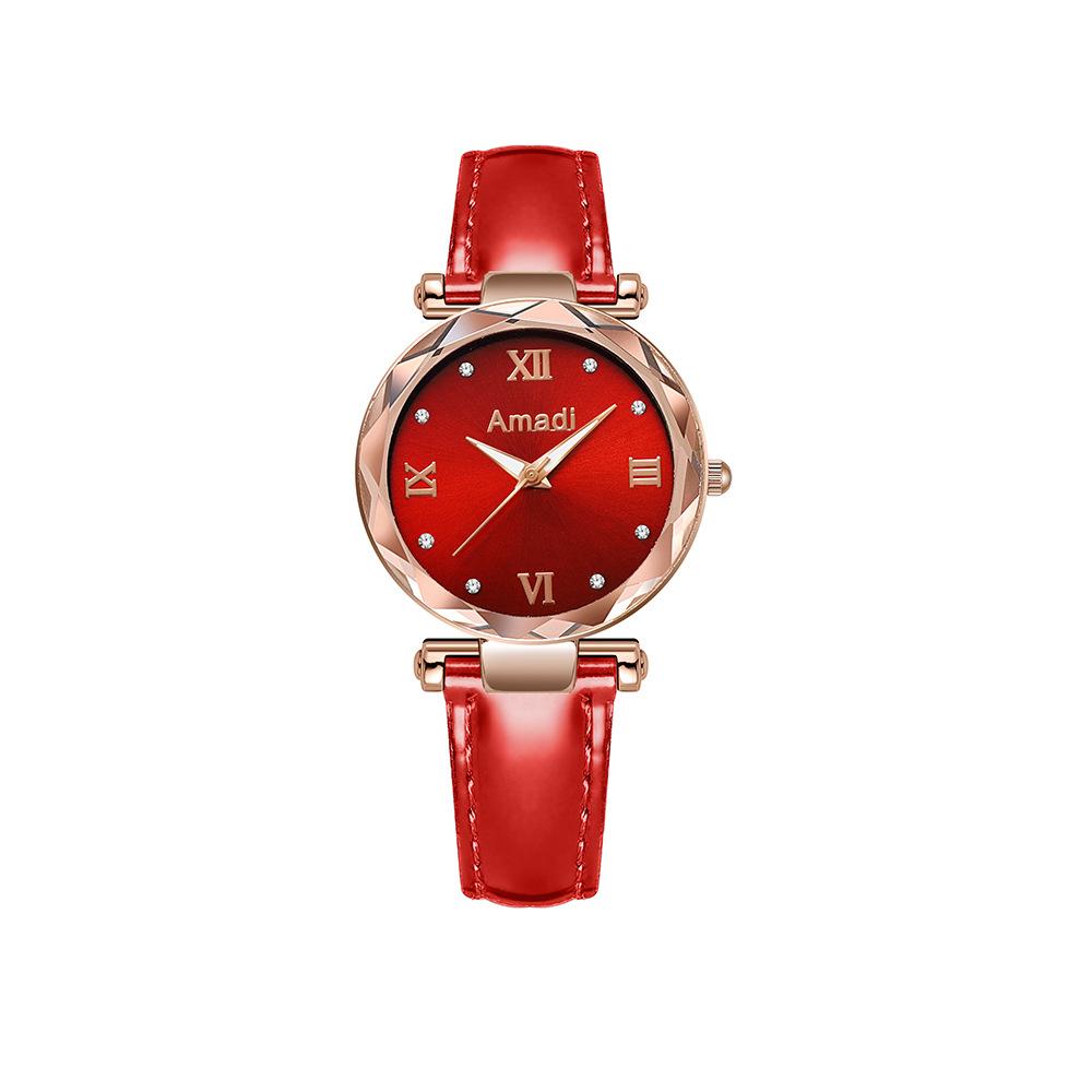 Simple Women S Watch Roman Face Bracelet Two-Piece Set Women S Fashion Trend Watch Watch красный