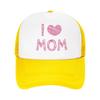 Romantic Pink I Love Mom Gift Custom Mesh Baseball Caps Women Men Spring Female Beach Sunscreen Hat Hip Hop Trucker Cap