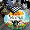 Custom Name,The Little Mole pattern round rug,Carpet Rug for Living Room Bedroom Playroom ,Non-slip Floor Mat,Holiday Gifts and Birthday Gifts.